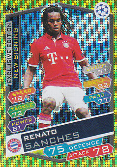 Renato Sanches Bayern Munchen 2016/17 Topps Match Attax CL New Signing #S17